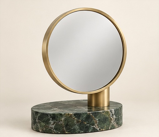Offset Round Mirror