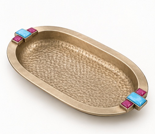 Jewel Rim Oval Tray
