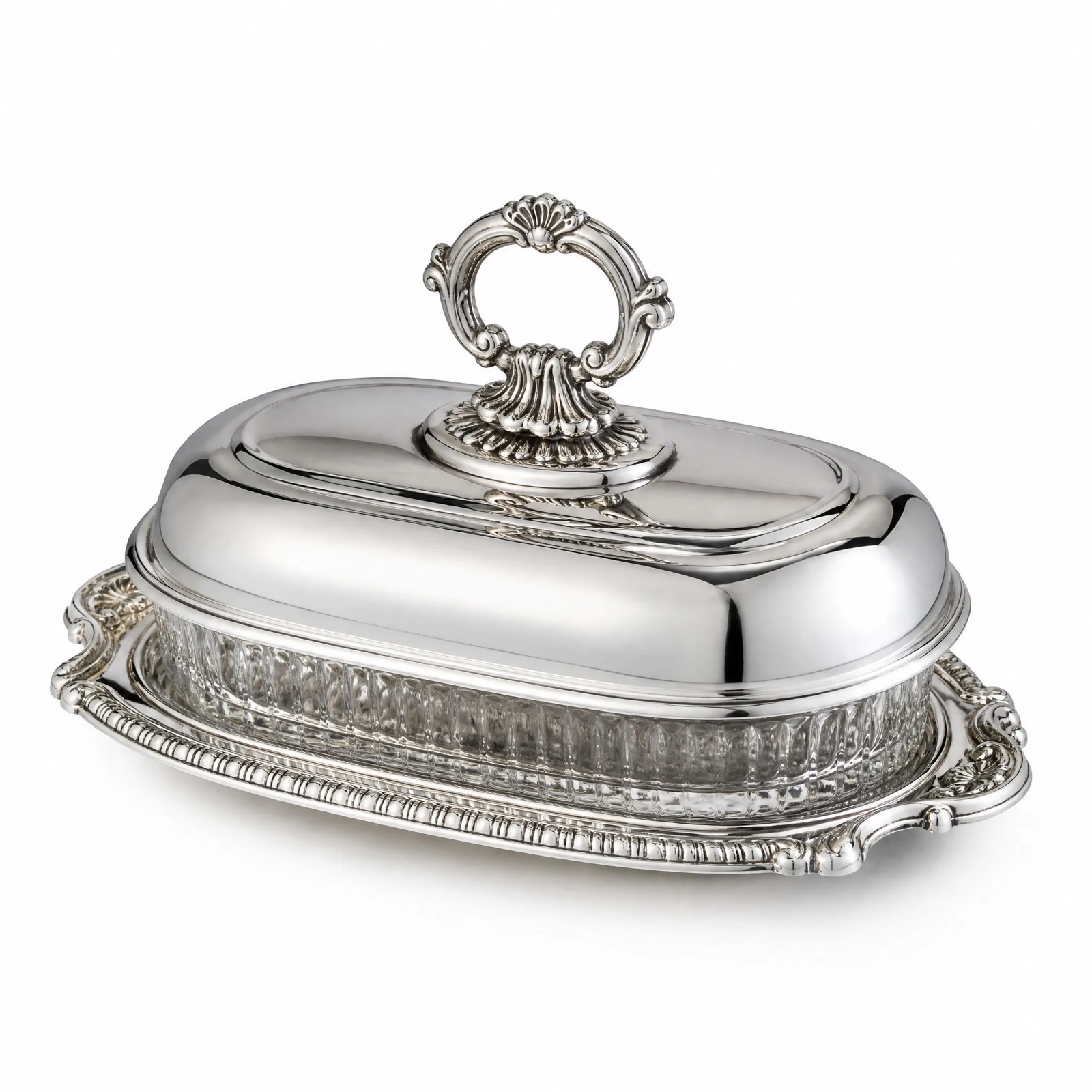 Covered Butter Dish with Glass Liner