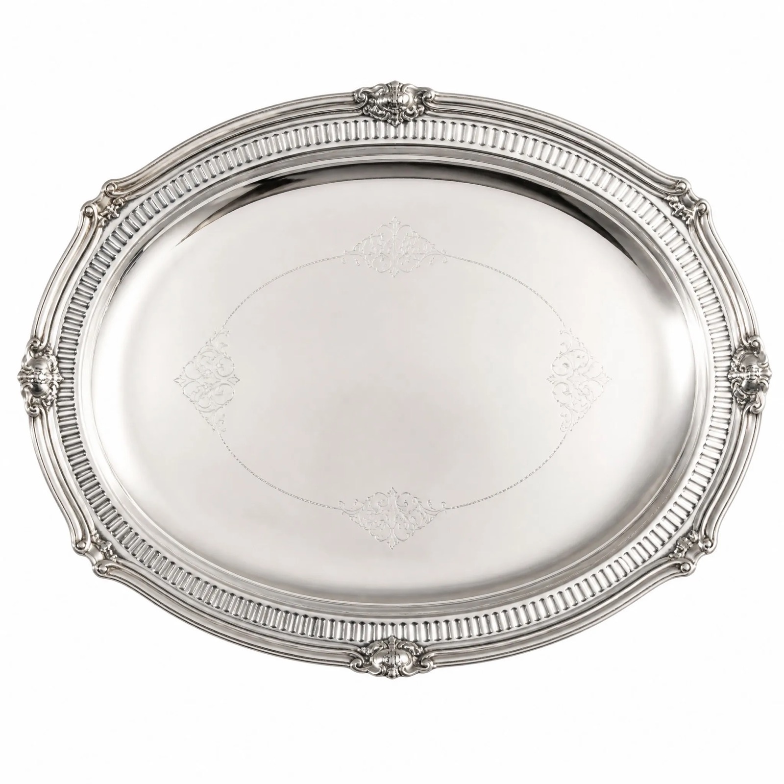 Gadroon Oval Carving Platter, 45 cm