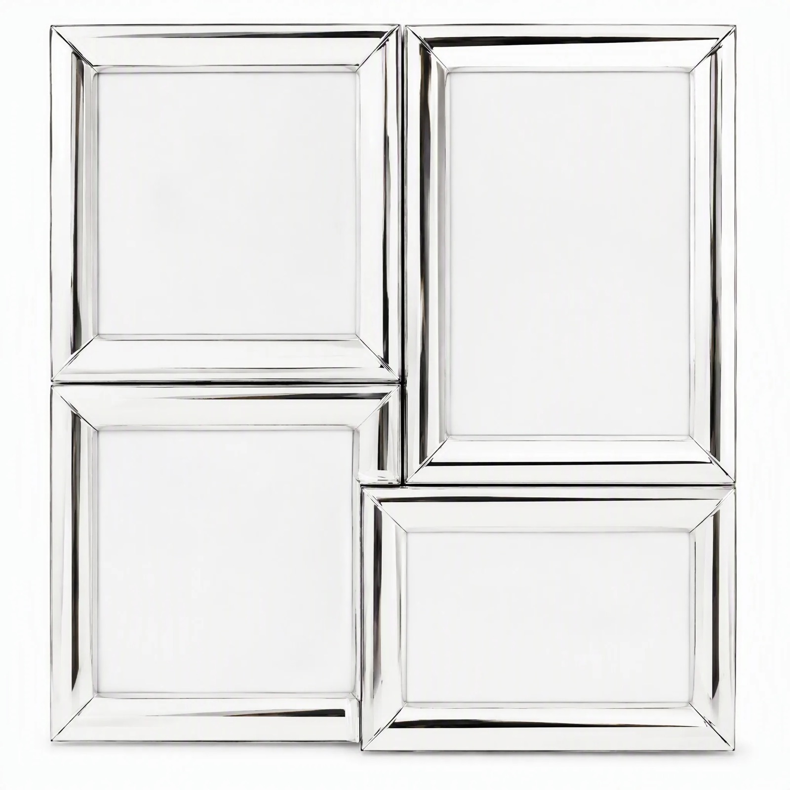 Four-Aperture Collage Frame — Silver-Plated Brass · Polished Silver, XANVOR, Moradabad