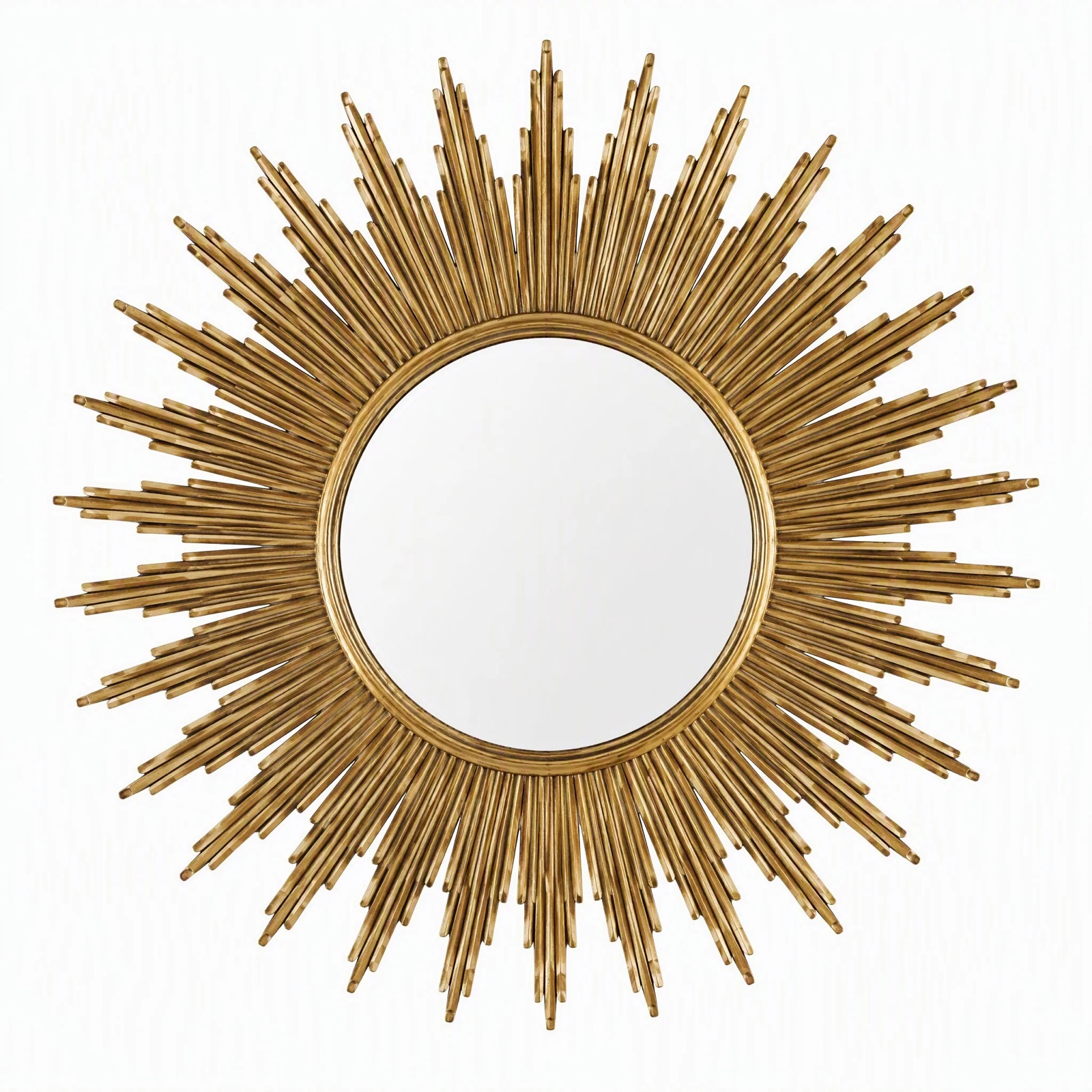 Sunburst Wall Mirror, Antique Gold — Cast Aluminium · Antique Gold, XANVOR, Moradabad