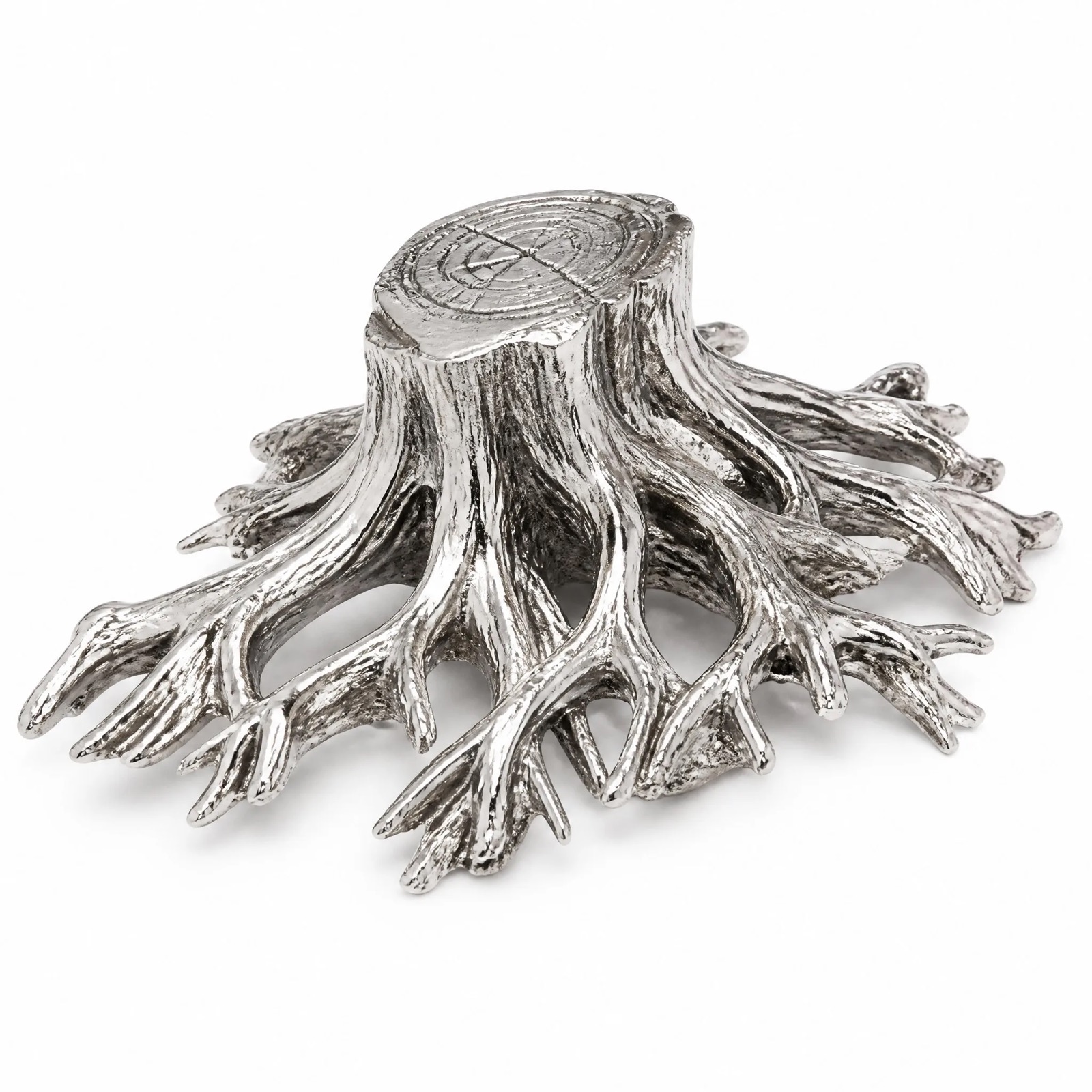 Root Base Centrepiece — Cast Aluminium · Polished Silver, XANVOR, Moradabad
