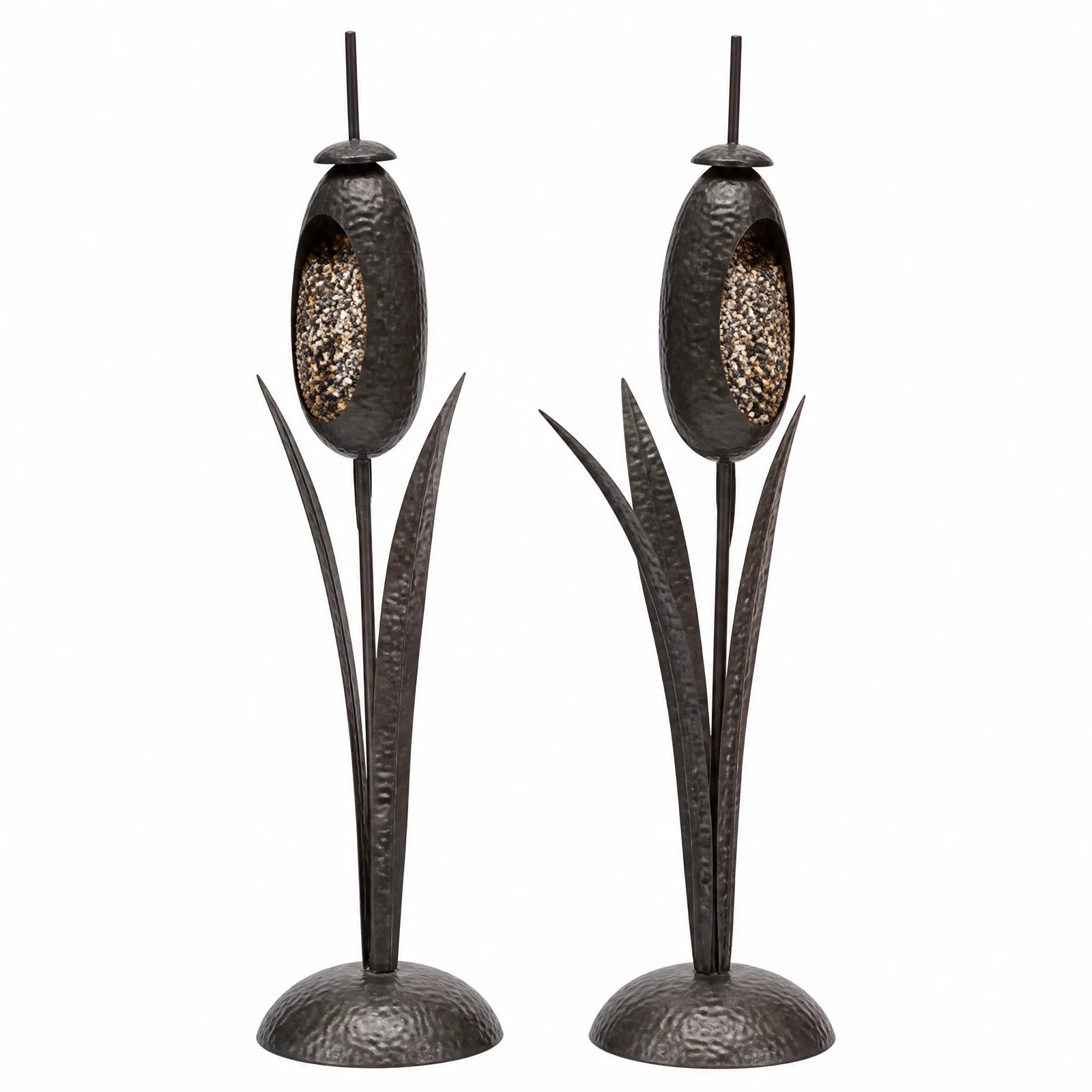 Cattail Feeder Pair — Cast Aluminium · Dark Charcoal, XANVOR, Moradabad