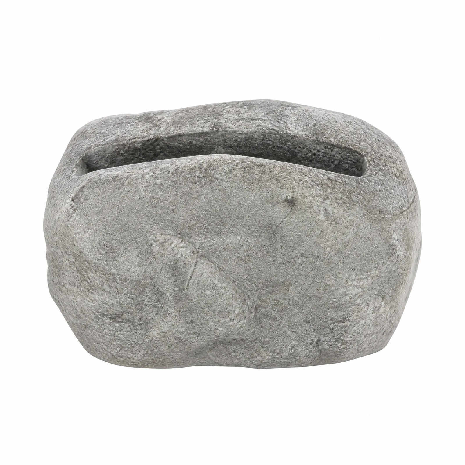 River Stone Napkin Holder — Cast Stone · Natural Grey, XANVOR, Moradabad