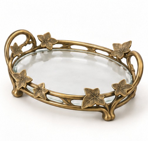 Vine Handle Glass Tray