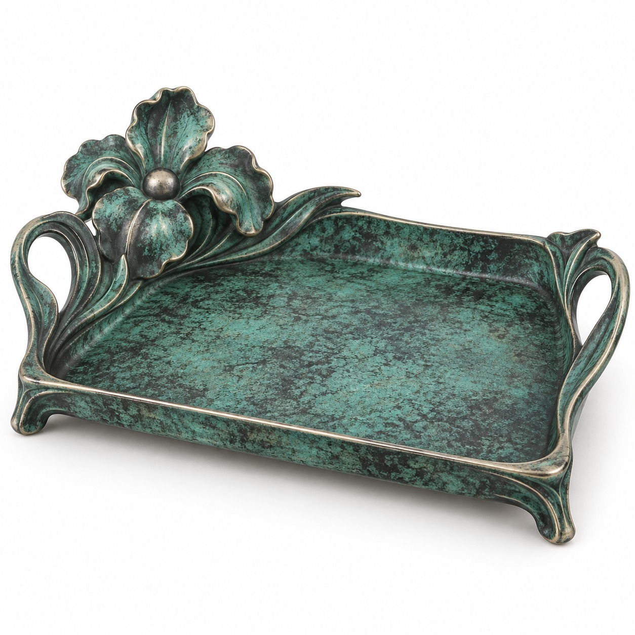 Iris Crest Square Tray