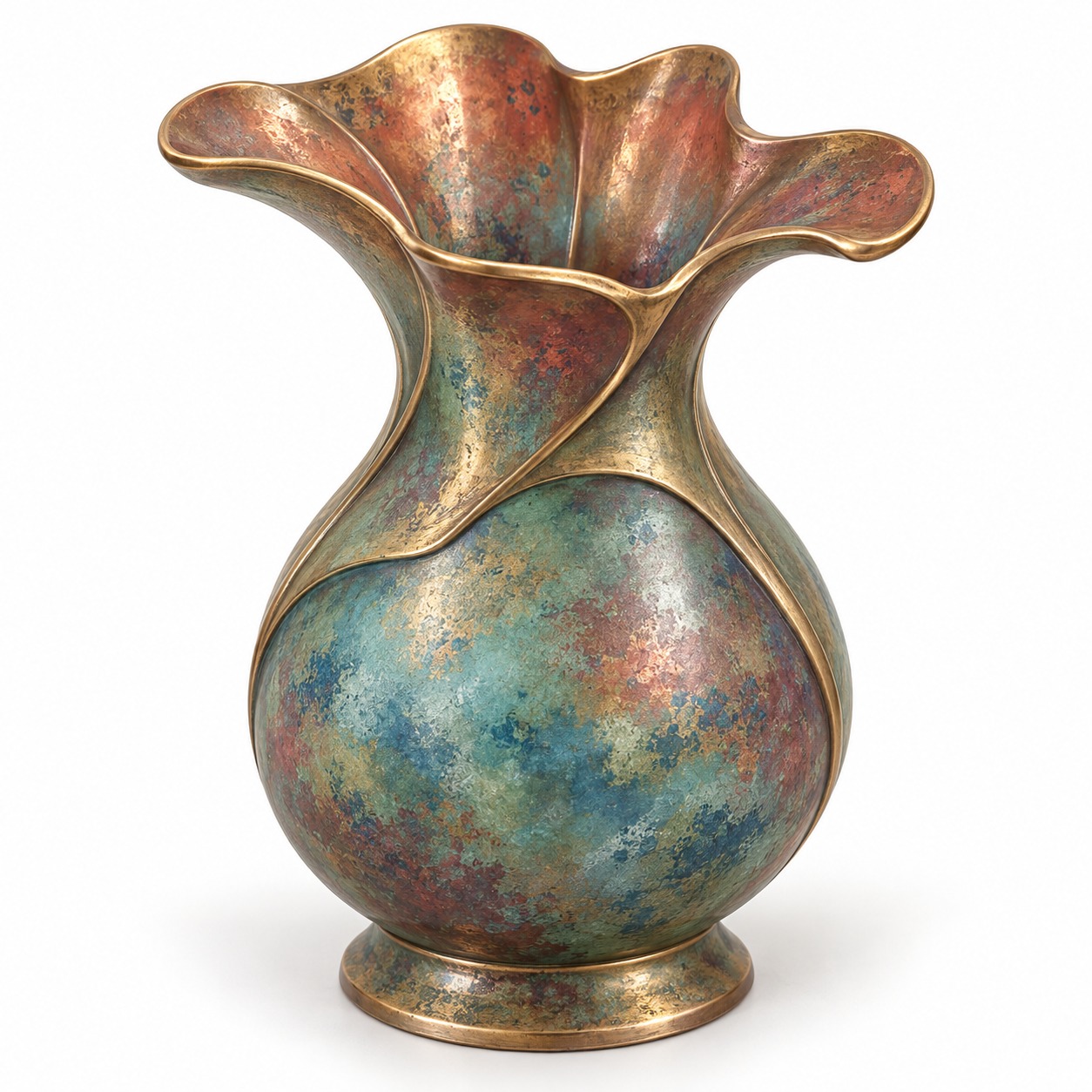 Ginkgo Fan Neck Vase