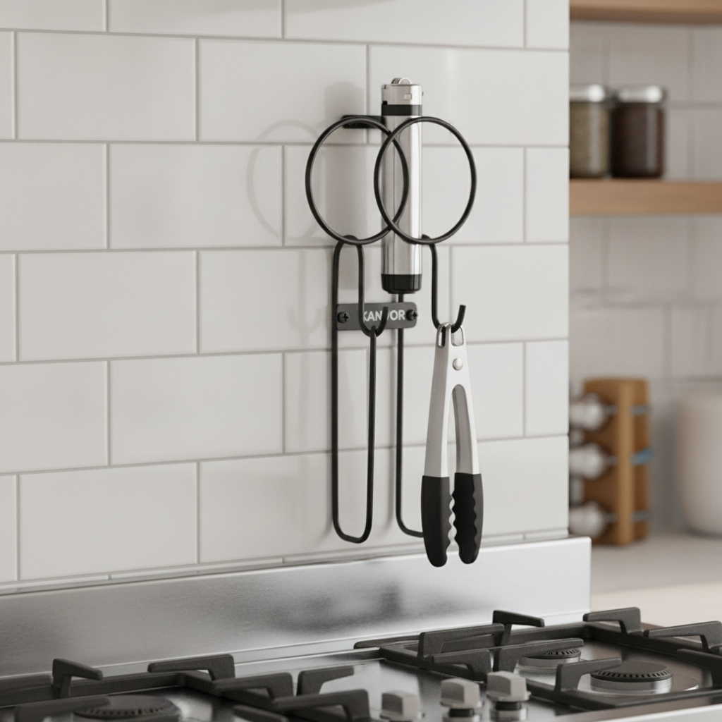 Stovetop Lighter & Chimta Wall Bracket — MS wire · Wall mount, XANVOR, Moradabad