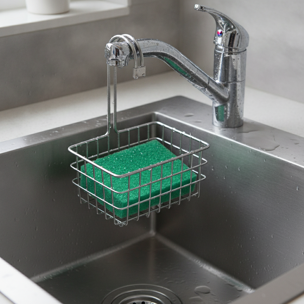 All-Metal Over-Faucet Sponge Hook