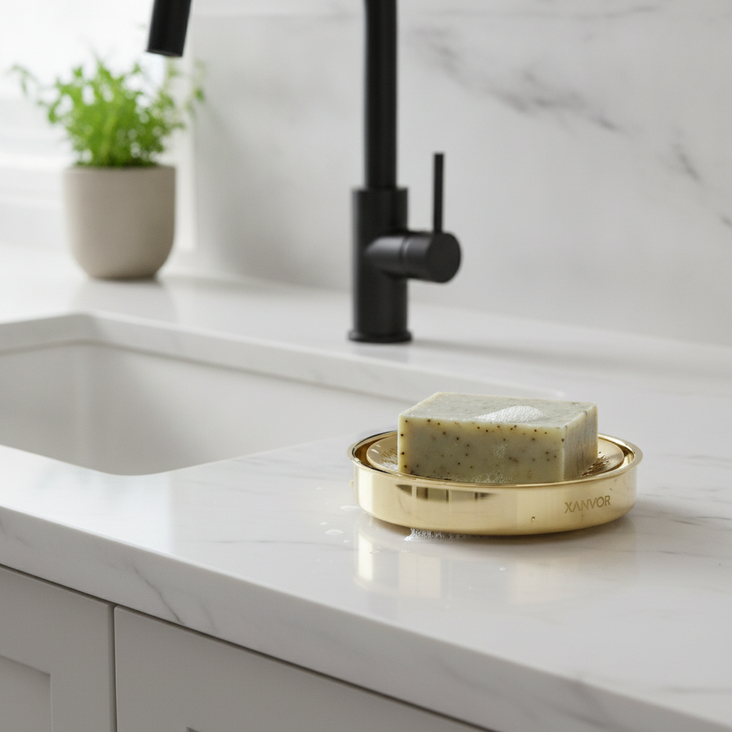 Dual-Layer Smooth Metal Soap Dish