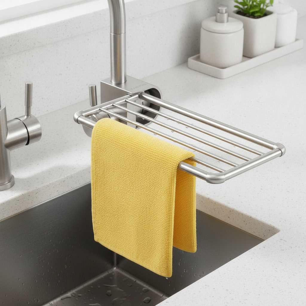 Over-Sink Dish Cloth Drying Rail