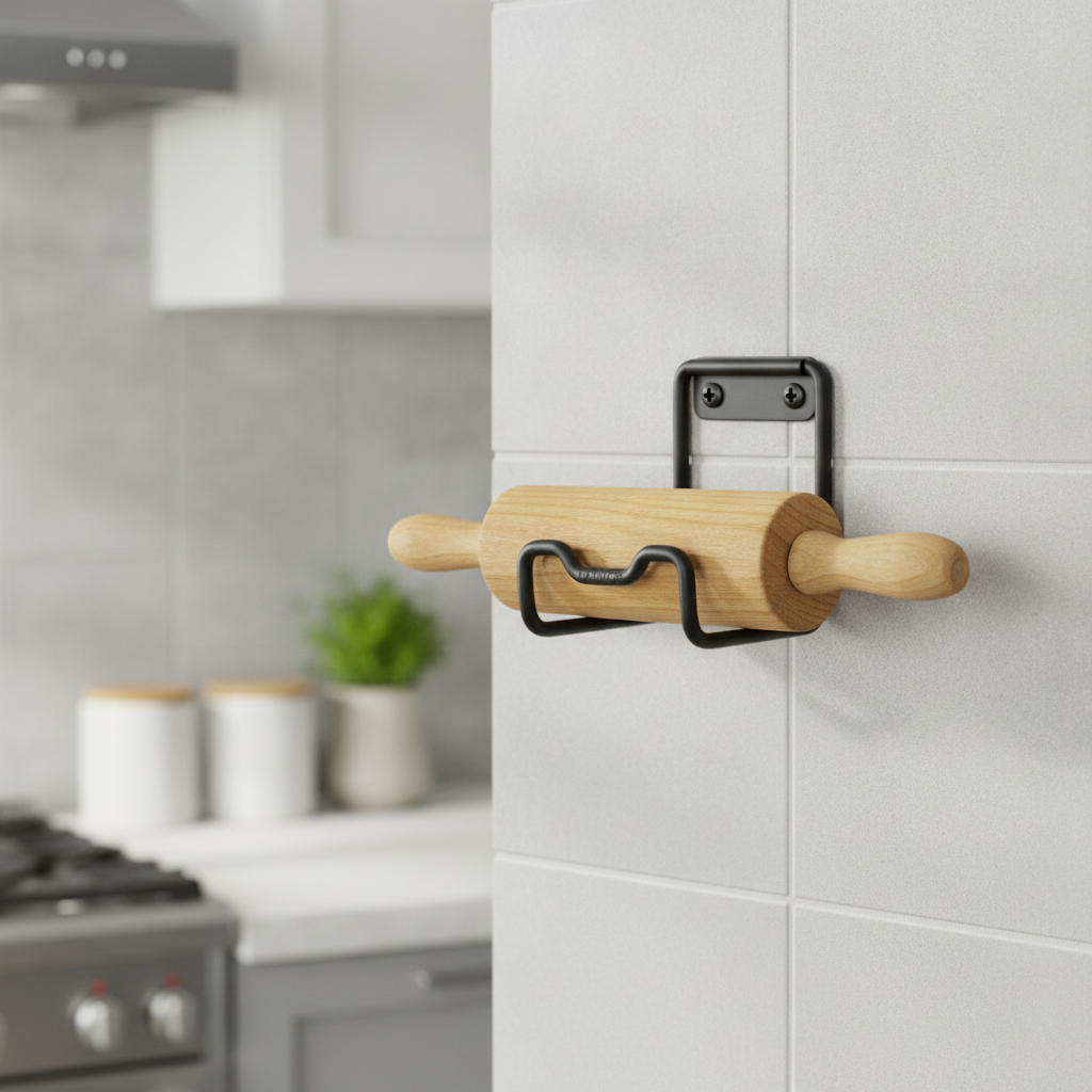 Belan (Rolling Pin) Wall Hook — MS wire · Twin loop, XANVOR, Moradabad